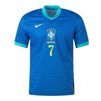 Camisa de Futebol Brasil Vinicius Junior #7 Equipamento Secundário Copa America 2024 Manga Curta